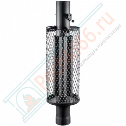 Дымоход - конвектор с сеткой, D115мм, L1м, (Чёрный) (Feringer)