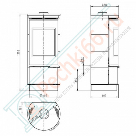 Печь-камин Andorra Plus, белая (Thorma)