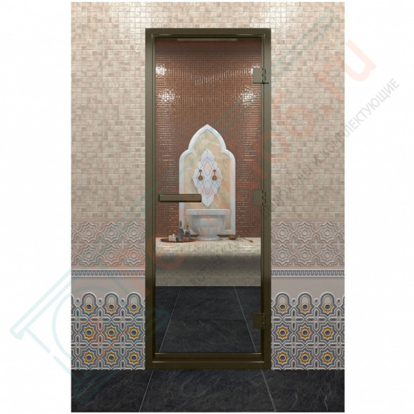 Стеклянная дверь DoorWood «Хамам Прозрачная» в бронзовом профиле 2000х700 (по коробке) в Магнитогорске