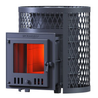 Чугунная печь для бани Искандер 25 (М) в сетке (ТехноЛит)