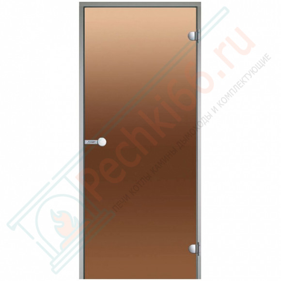 Дверь стеклянная для хамама, бронза, коробка алюминий 1900х700 (Harvia) DA71901 в Магнитогорске