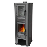 Печь-камин Lederata Plus черная (Tim Sistem) до 180 м3