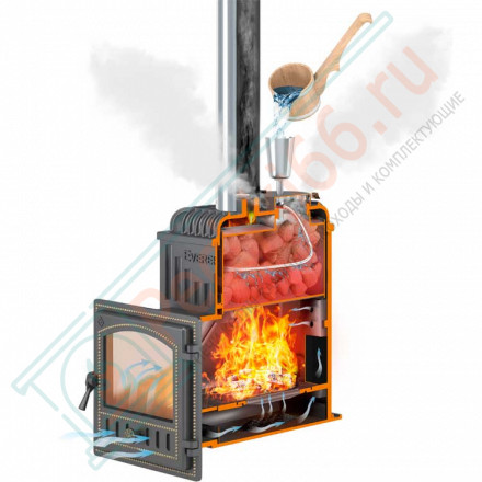 Чугунная печь Эверест 24 Легкий пар (280), под обкладку (Everest)