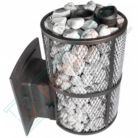 Чугунная печь для бани Атмосфера XL (Про) нержавеющая сетка (ProMetall)