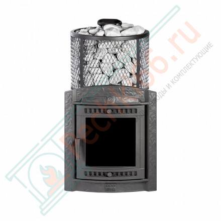 Чугунная печь для бани Атмосфера XL (Про) нержавеющая сетка (ProMetall)
