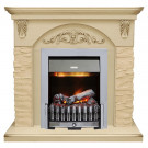 Каминокомплект Bern Сланец крупный бежевый / Алебастр темная патина с очагом Danville Chrome FB2 Каминокомплект Bern Сланец крупный бежевый / Алебастр темная патина с очагом Danville Chrome FB2