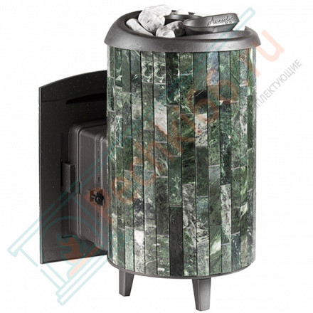 Печь для бани Атмосфера L+, усиленная каменка, ламели "Змеевик" (ProMetall)