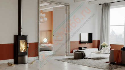 Печь-камин Orbis, белая сталь (Defro-Home) 9кВт