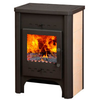 Печь-камин Бавария, с плитой и ТО (ЭкоКамин) до 195 м3