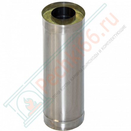 Сэндвич труба для дымохода L=1.0 м (НЕРЖ-439/1,0-ОЦИНК/0,5) d-130/200 (УМК)