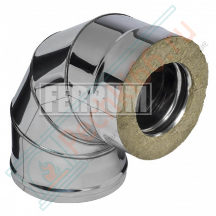 Сэндвич колено 90° (НЕРЖ-430/0,8-ОЦИНК/0,5) d-150/210 (Ferrum HF-Z)