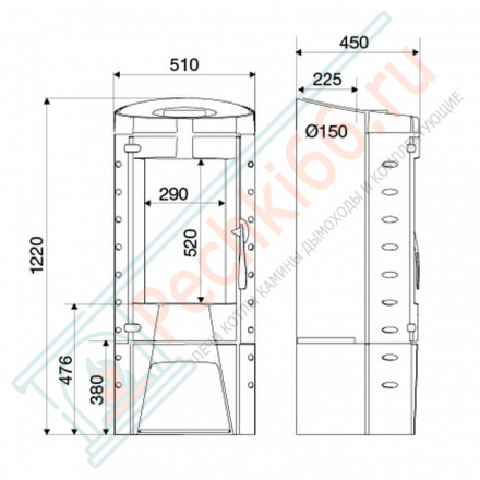 Чугунная печь-камин Tomera (Supra)