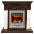 Каминокомплект Bern Сланец мелкий белый / Темный дуб с очагом Chesford Каминокомплект Bern Сланец мелкий белый / Темный дуб с очагом Chesford