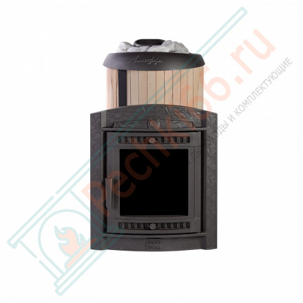Печь банная Атмосфера L, в ламелях "Окаменевшее дерево" наборные (ProMetall)