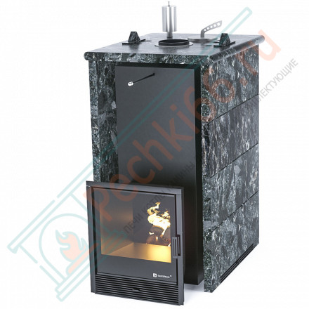 Печь для бани Геленджик в трёхстороннем кожухе из пироксените (ИзиСтим)