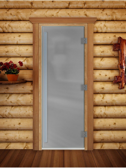 Дверь для бани и сауны Престиж сатин, 2100х800 по коробке (DoorWood) в Магнитогорске