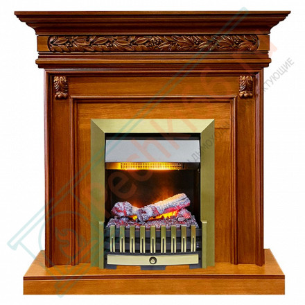 Каминокомплект Valletta - Орех с очагом Danville Antique Brass FB2