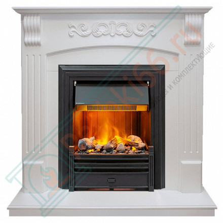 Электрический каминокомплект Sorrento угловой - Белый дуб с очагом Brookline Black