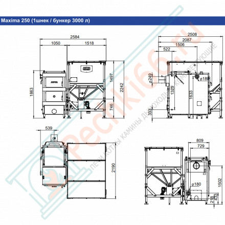 Котел универсальный Maxima 250 (Zota) 250 кВт