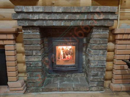 Печь для бани Атмосфера XL+, усиленная каменка, ламели "Змеевик" (ProMetall)