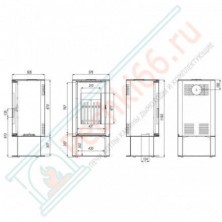 Печь-камин Orbis Log, черная сталь (Defro-Home) 9кВт