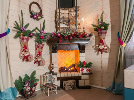 Каминокомплект электрический Pierre Luxe угловой - Темный дуб / Сланец мелкий с очагом Symphony 26'' DF2608-INT (Dimplex)