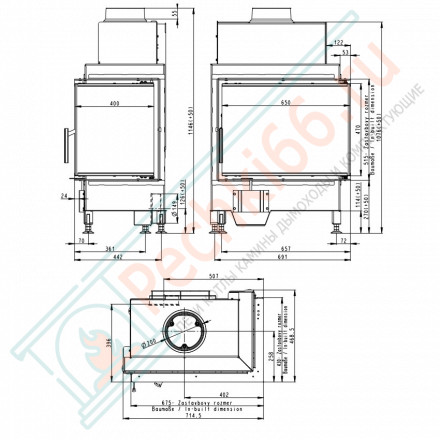 Каминная топка HEAT R/L 2G S 65.51.40.21 (Romotop)