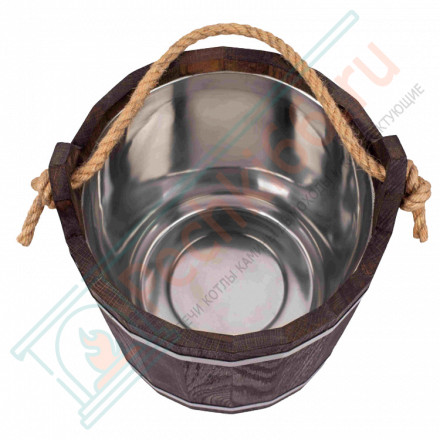 Запарник 20 л из кавказского дуба морёный с нержавеющей вставкой (212F)