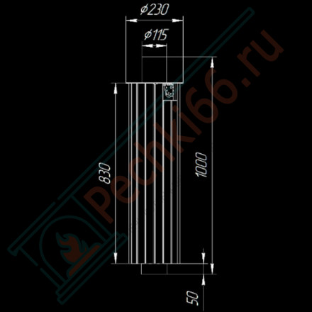 Дымоход - конвектор Россо Леванте наборный, d-115, L=1000 мм (Feringer)