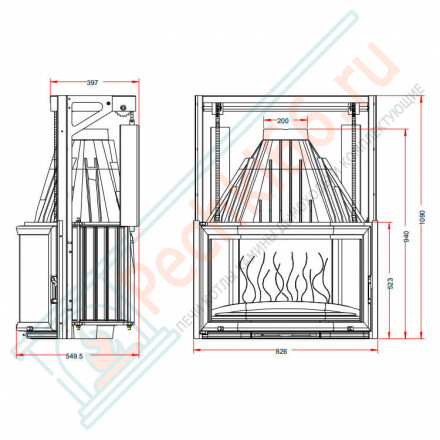 Чугунная топка INVICTA 850 PRISMATIQUE LIFTING DOOR (INVICTA)