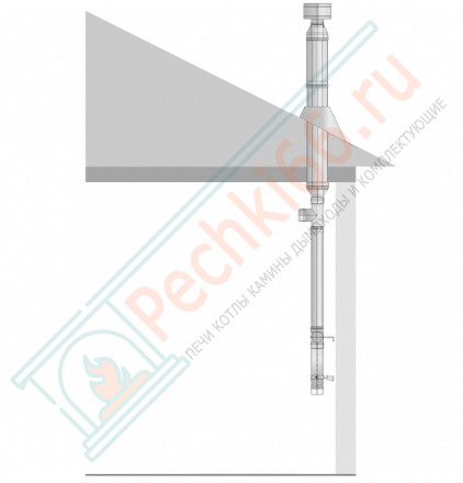 Комплект труб для вентиляции в бане, по схеме басту, d-115, вертикальный