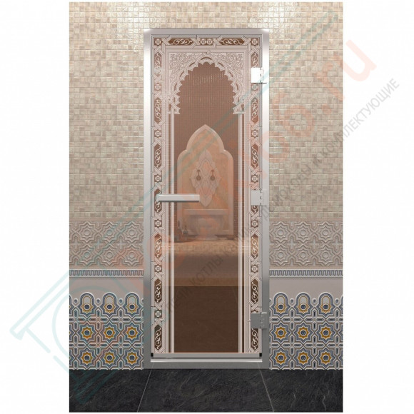 Стеклянная дверь DoorWood «Хамам Восточная Арка Бронза» 1900х700 (по коробке) в Магнитогорске