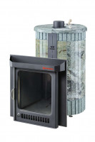 Дровяная банная печь Макси ПФ "Жадеит перенесённый рисунок + жадеит бучардированный" (Ферингер)