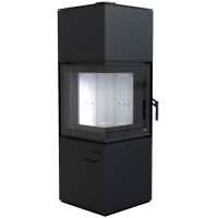 Печь-камин Quadroom, черная сталь (Defro-Home) 9,6кВт