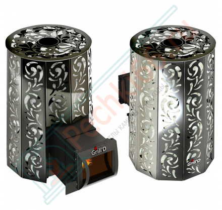 Дровяная банная печь Grill'D Violet Long (Камень колотый 100 кг)