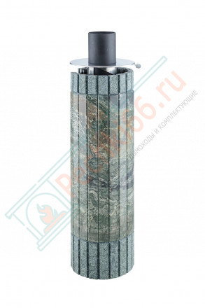 Дымоход - экономайзер Жадеит перенесённый рисунок + бучардированный жадеит, d-115, L=1000 мм (Feringer)