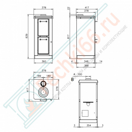 Печь Mignon BI/BW, цвет коричневый (La Nordica)
