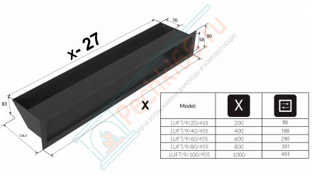 Вентиляционная решетка Люфт 9х20 стальная (Kratki)
