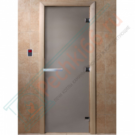 Дверь стеклянная для бани, сатин матовый, 1900х700 (DoorWood)