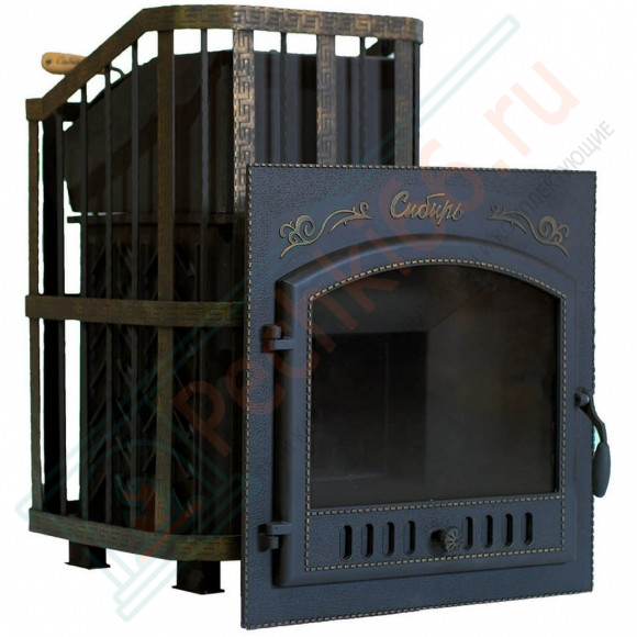 Чугунная печь для бани"Сибирь-25" (дверка 700х700) с закрытой каменкой (Сибирь-Премиум) в Магнитогорске