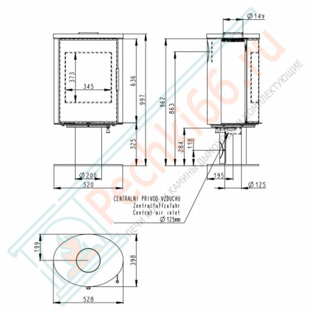 Печь-камин Laredo T керамика (Romotop)
