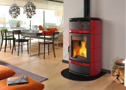 Печь-камин с водяным отоплением Norma S Idro D.S.A, цвет бордовый (La Nordica)