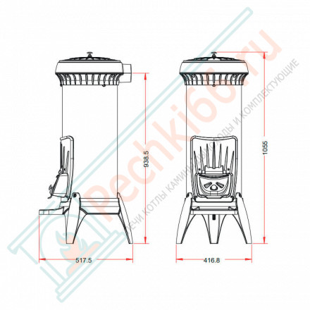 Печь-камин SOREL антрацит (INVICTA)