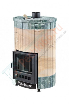 Печь для бани УЮТ-25 "Окаменевшее дерево перенесённый рисунок + змеевик" (Ферингер)