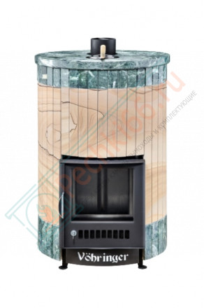 Печь для бани УЮТ-25 "Окаменевшее дерево перенесённый рисунок + змеевик" (Ферингер)