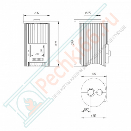 Печь для бани УЮТ-25 "Змеевик + Россо Леванте" (Ферингер)