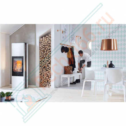 Печь-камин 35, с чугунной дверцей, цвет белый (Contura)