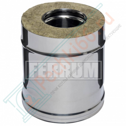 Сэндвич труба для дымохода L=0,25м (НЕРЖ-430/0,8-НЕРЖ-430/0,5) d-200/280 (Ferrum HF)