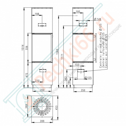 Печь-камин Esquina Akum сталь (Romotop)
