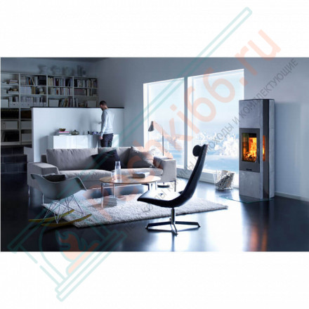 Печь-камин 35T:2, с чугунной дверцей, верх талькомагнезит, цвет корпуса топки черный (Contura)